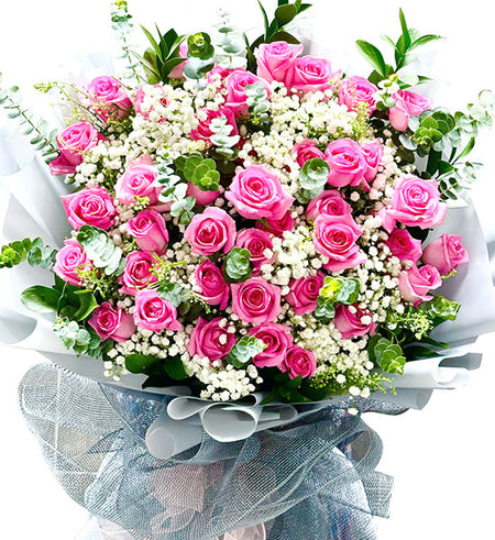 Soft Pink Rose Bouquet Vietnamese Flowers