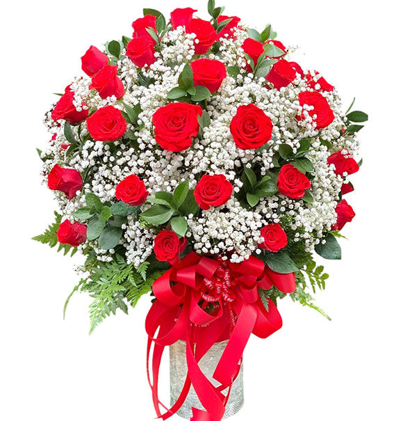 Sweetheart Roses in Vase Vietnamese Flowers
