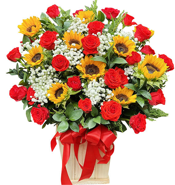 Warm Wishes Sunflowers Basket Vietnam