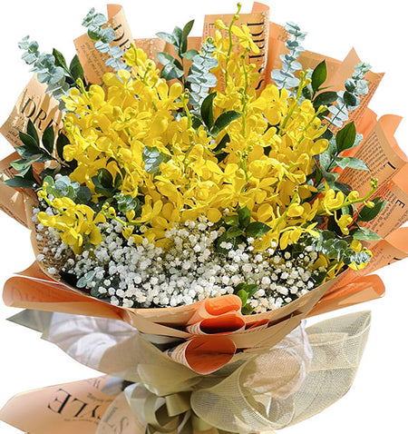 Yellow Mokara Orchid Bouquet Vietnamese Flowers