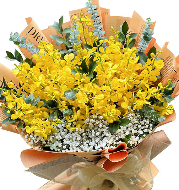 Yellow Orchid Bouquet For Mom Vietnam