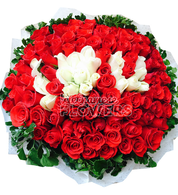99 Red Roses Bouquet #4 - Vietnamese Flowers