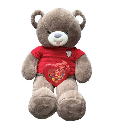 Brown Teddy Bear And Bon O Bon - Vietnamese Flowers