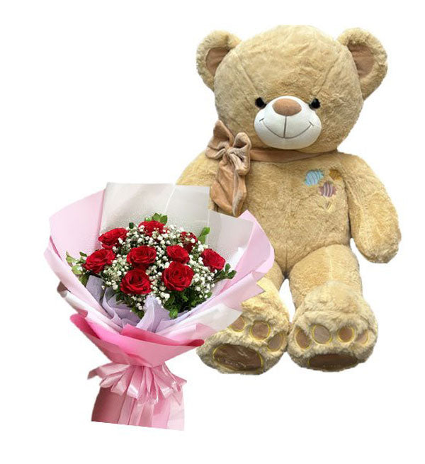 Teddy Bear And Flowers 01 - Vietnamese Flowers