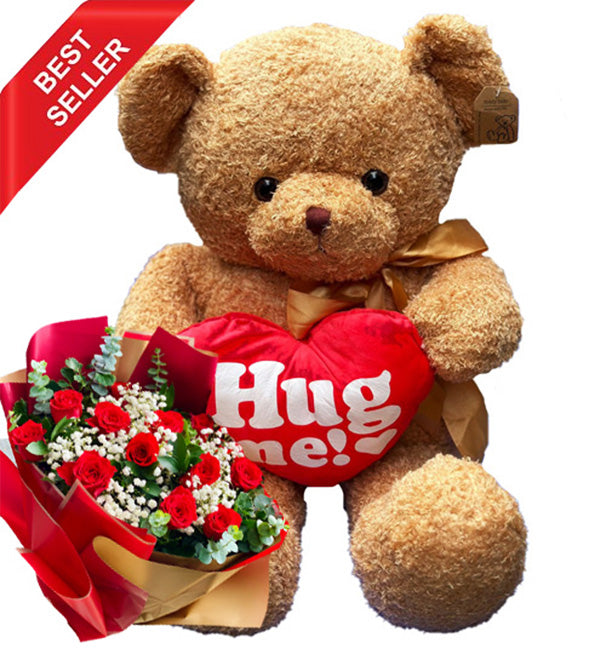 Flowers And Teddy Bear Valentine - Vietnamese Flowers