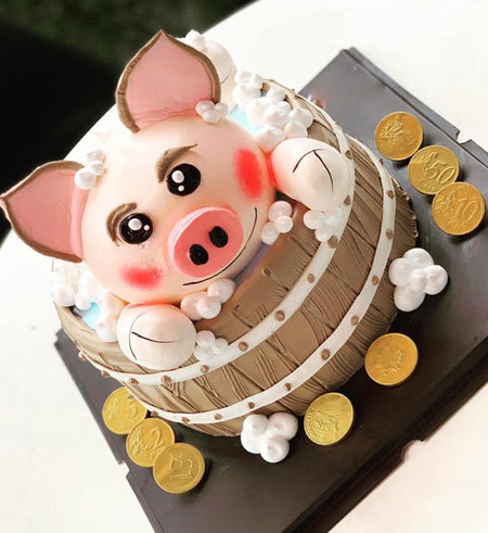 Pig Cute Cake - Vietnamese Flowers