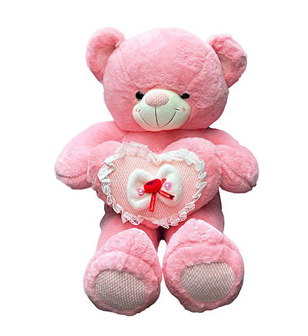 Pink Bear Hugs Heart - Vietnamese Flowers