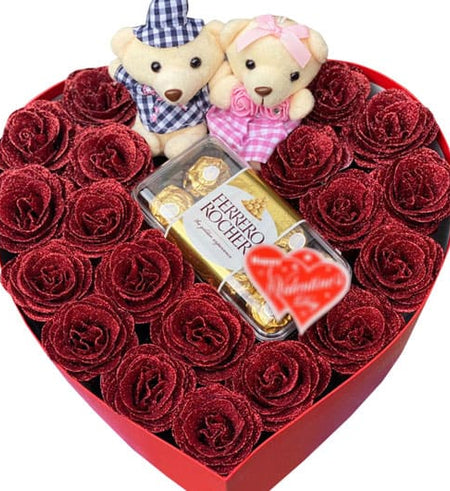 Special Artificial Roses And Chocolate (Not Fresh Roses) - Vietnamese Flowers